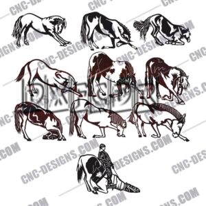 Horses Bowing DXF Files