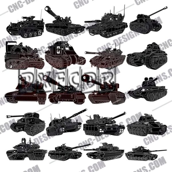 Military Battle Tanks DXF Files