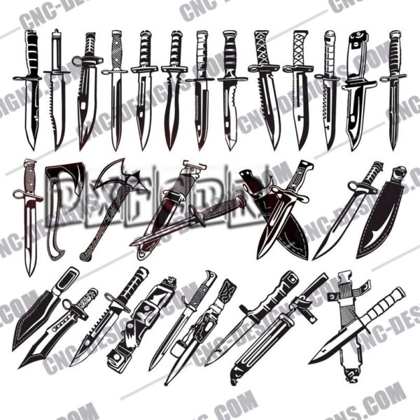Military Bayonet and Tactical Knife DXF Files