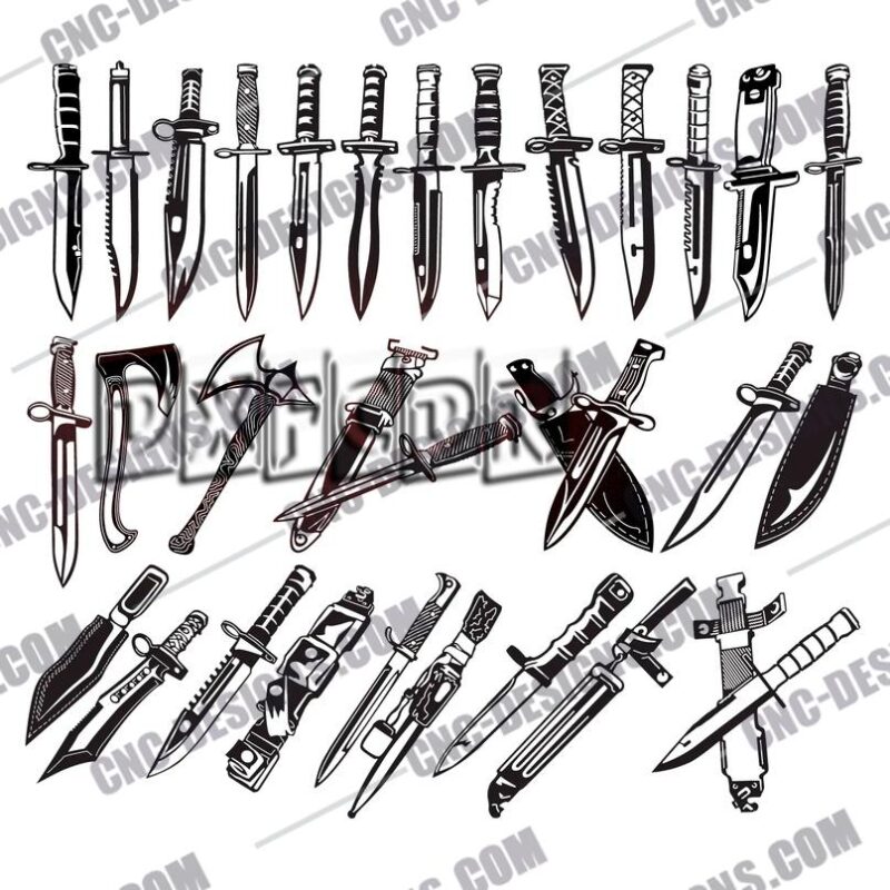 Download Military Bayonet and Tactical Knife DXF Files