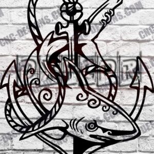 Military Design Shark and Anchor DXF Designs