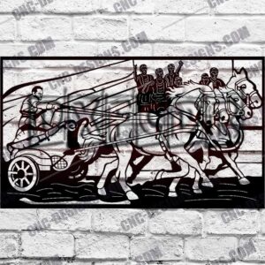 Horses and Chariot CNC Design