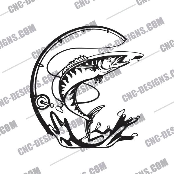 Barracuda Fish & DXF File Image