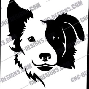 "Exquisite Split Face Border Collie DXF"