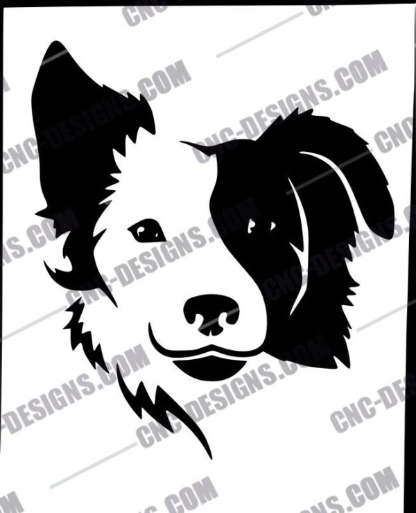 "Exquisite Split Face Border Collie DXF"