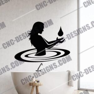 "Graceful Girl in the Water DXF File"