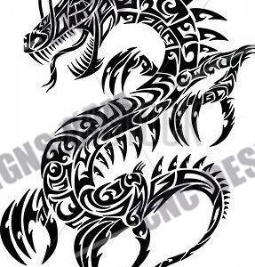 Dragon Tattoo Iconic Tribal DXF File