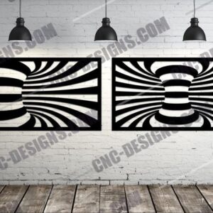 "Spiral Panel Optical Illusion DXF File"