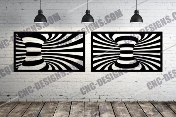 "Spiral Panel Optical Illusion DXF File"