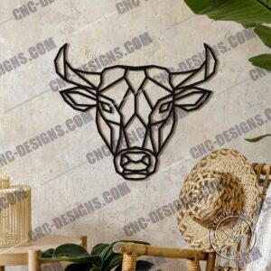 Majestic Bull Head DXF File