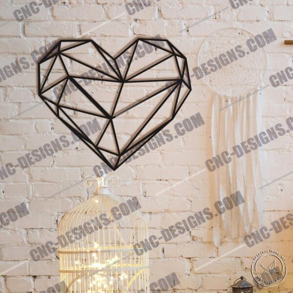 Geometric Heart CNC Design