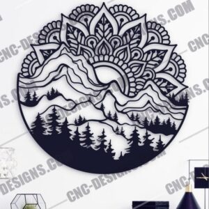 Mountain Mandala Metal Wall Design