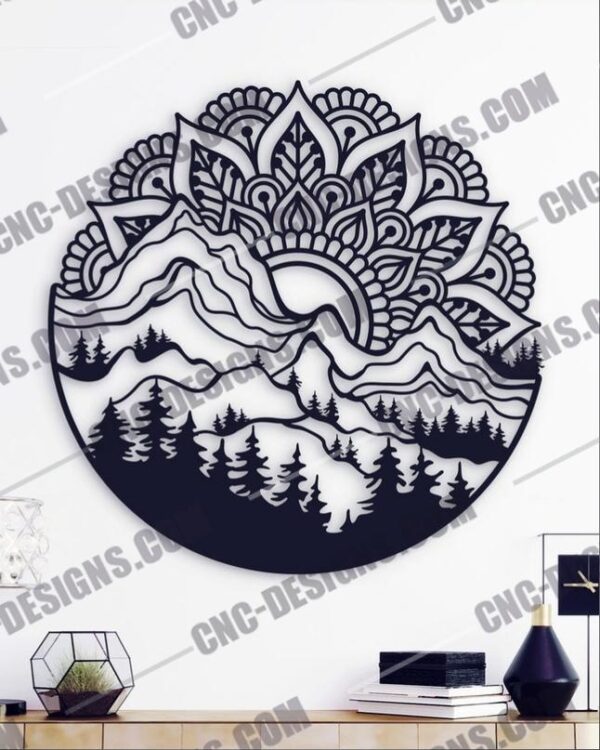 Mountain Mandala Metal Wall Design