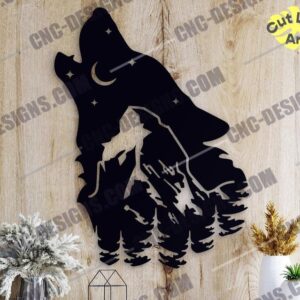 Wolf Metal Wall Art DXF Files