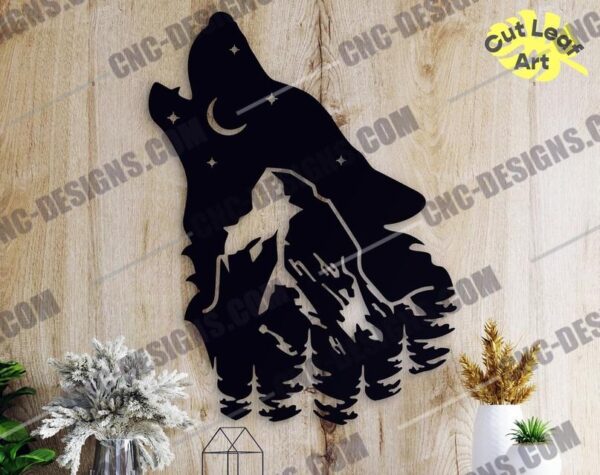 Wolf Metal Wall Art DXF Files