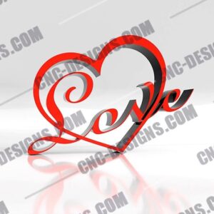 Romantic Heart DXF Files