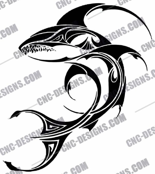 "Tribal Shark DXF Files"