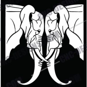 "Graceful Elephants DXF Files - 2 Elephants"