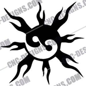 Yin Yang Sun DXF File