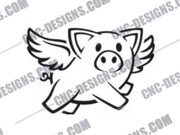 Winged Pig DXF File