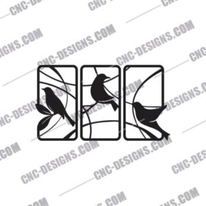 Elegant Bird Panel DXF Design