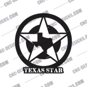 Texas Star Art Sign DXF File