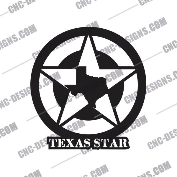 Texas Star Art Sign DXF File