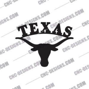 Texas Longhorn Art Sign DXF File