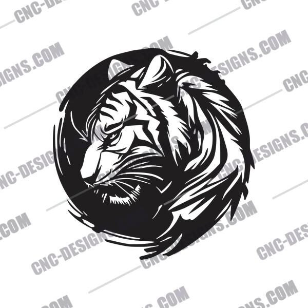 Tiger Wall Decor DXF File