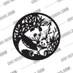 Panda Wall Decor DXF Files