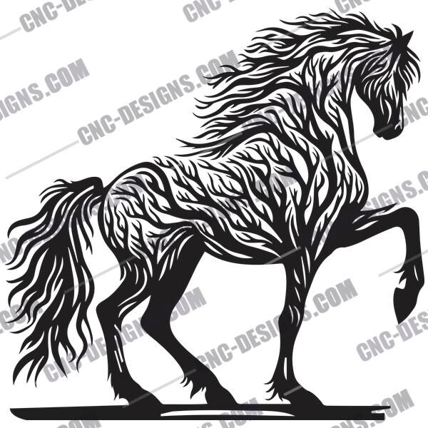 Tree Horse DXF File