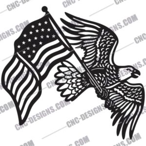 American Flag Eagle DXF File