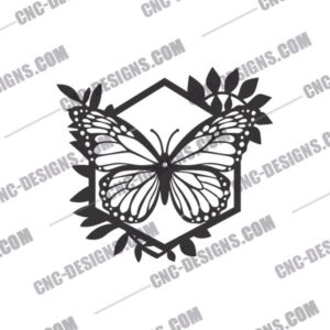 Butterfly with Leaves CNC Design